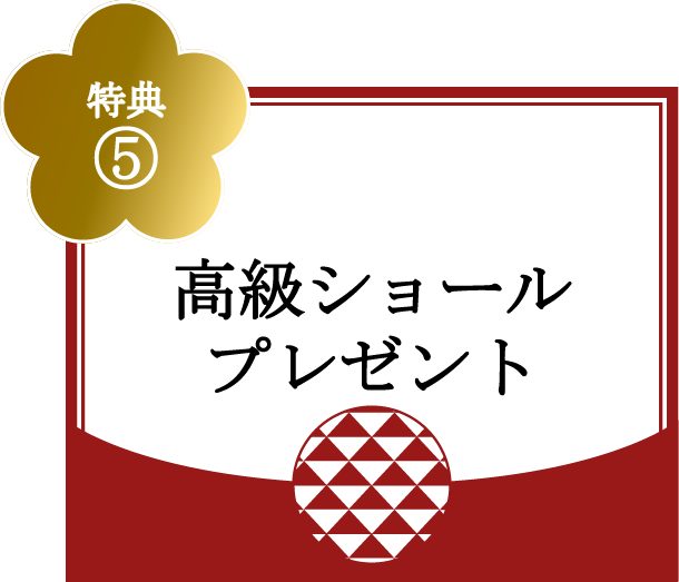 特典⑤高級ショールプレゼント